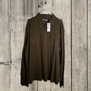 Chaps Long Sleeved Brown Shirt with Pocket…